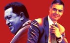 Hugo Chávez y Pedro Sánchez.