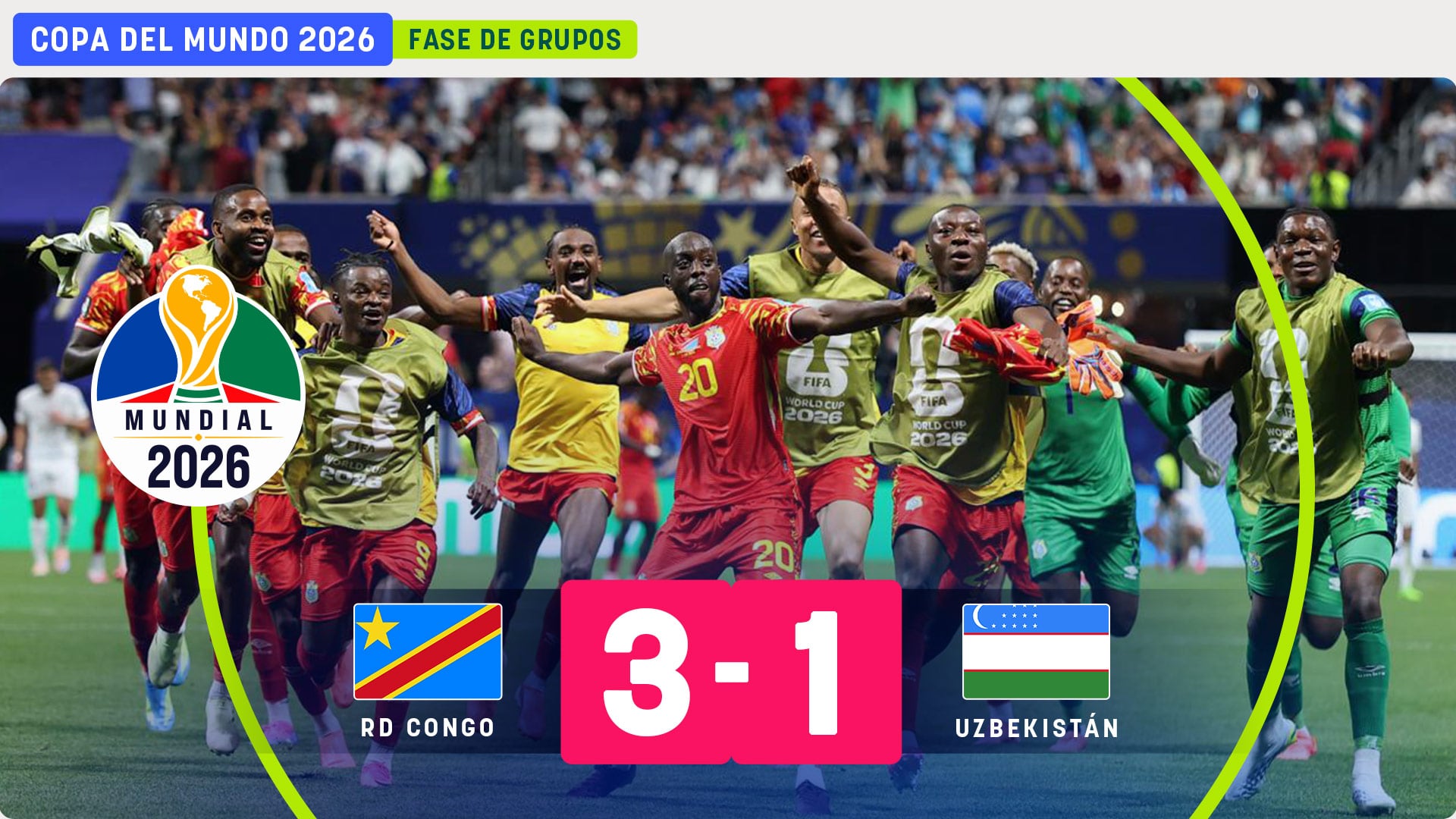 Wissa celebra su gol con RD Congo.