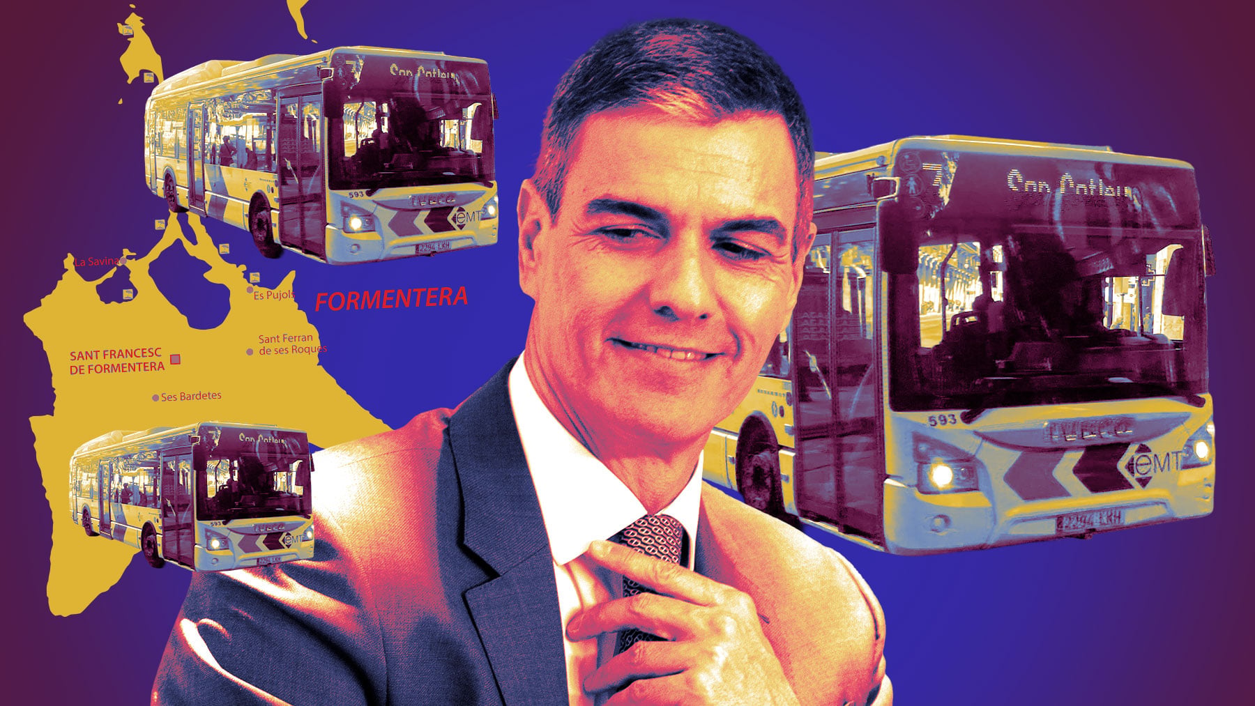 Amenaza de colapso del transporte público gratuito de Formentera por los impagos del Gobierno de Sánchez