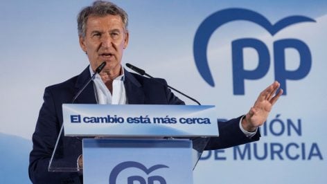Feijóo en Murcia. (Efe)