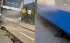 Vías del tranvía derretidas en Alemania