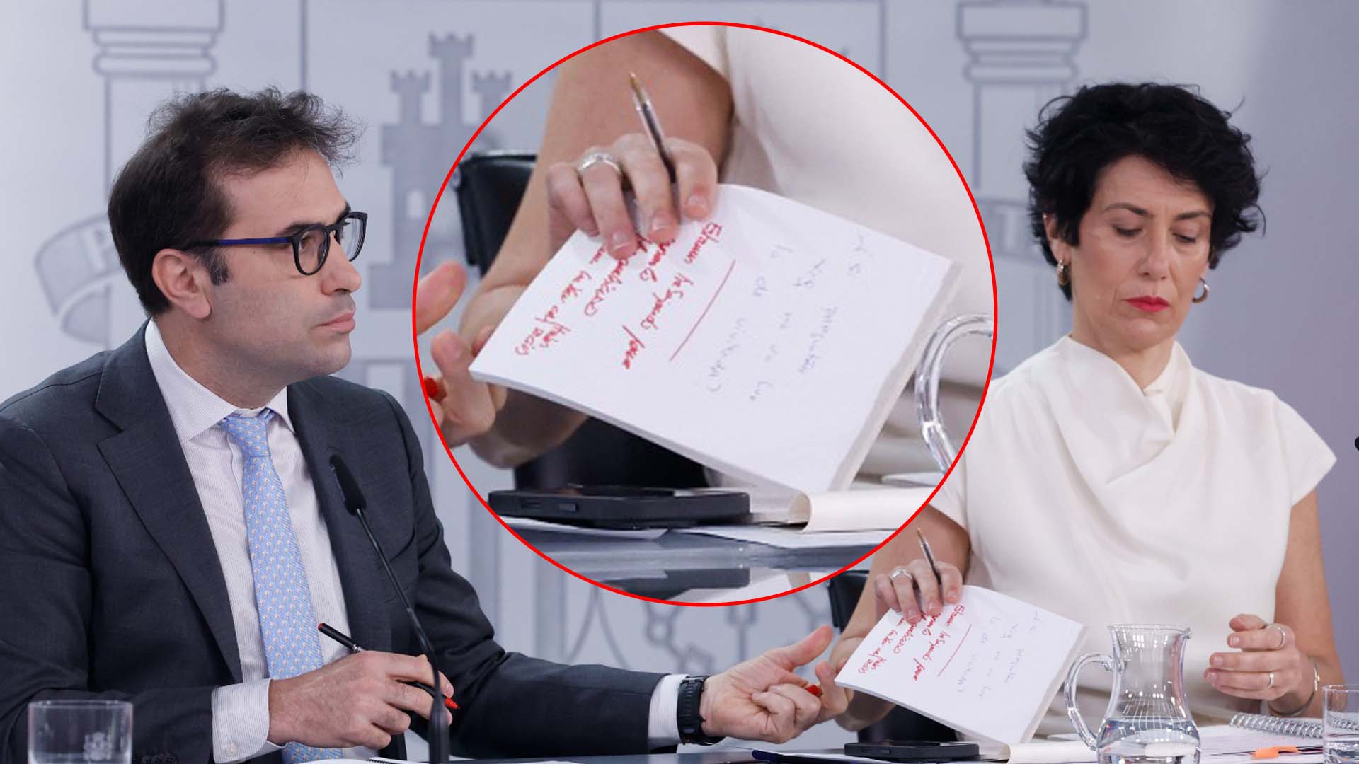 Una libreta delata al Gobierno: Cuerpo y Saiz improvisan una excusa para justificar la falta de políticas de Vivienda