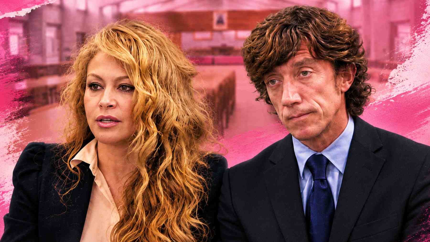 Paulina Rubio y Colate en los juzgados. (Foto: COOL)