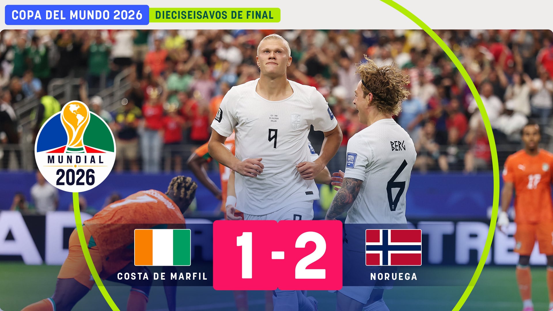 Haaland saca su martillo y mete a Noruega en octavos del Mundial