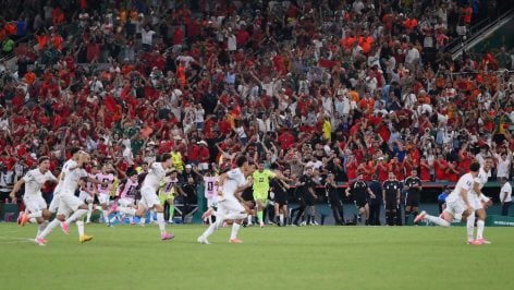 Marruecos celebra la clasificación. (Getty)
