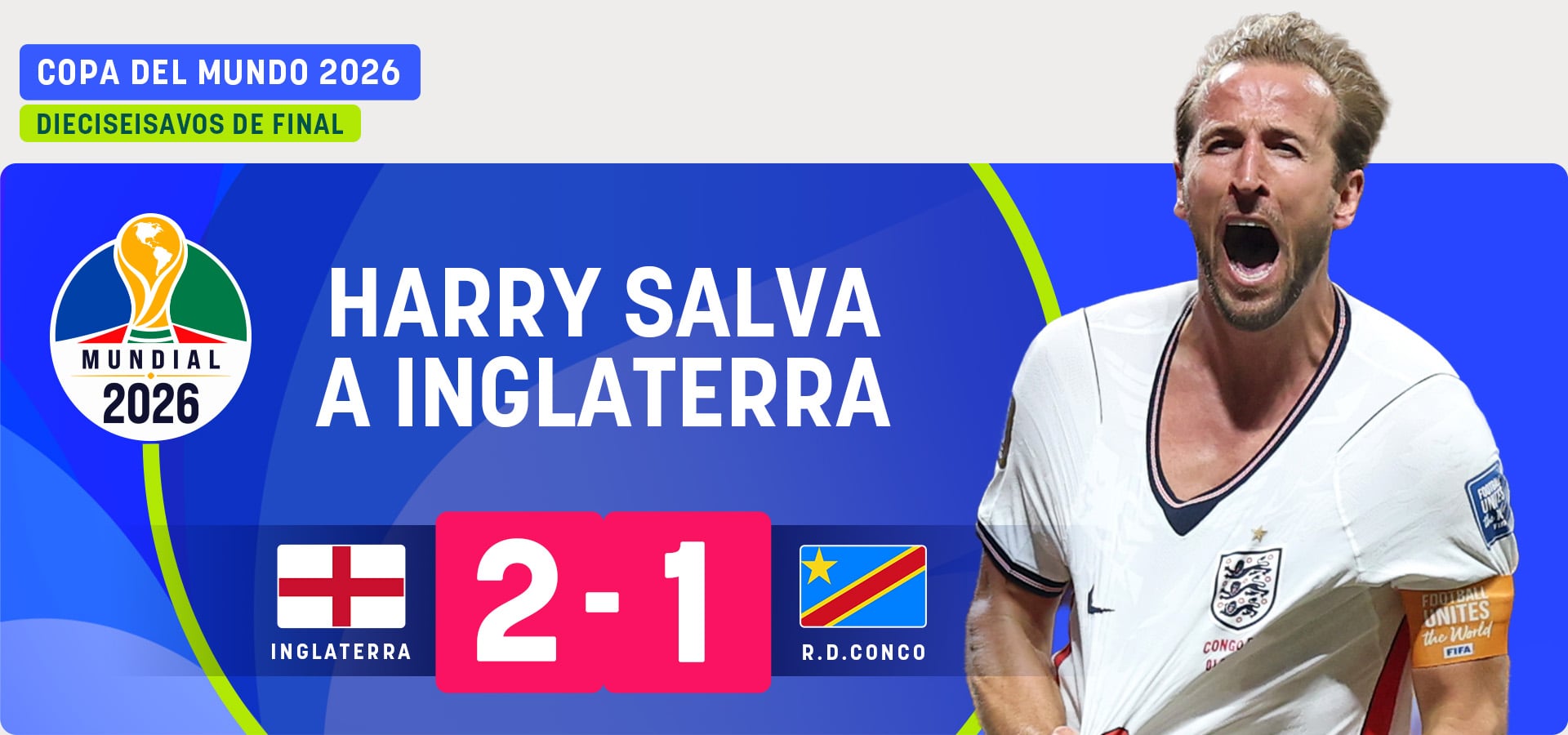 Harry Kane salva a Inglaterra