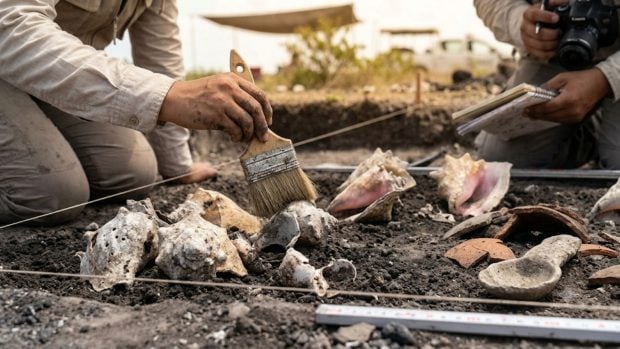 Representación de la excavación en México. Foto recreada con inteligencia artificial