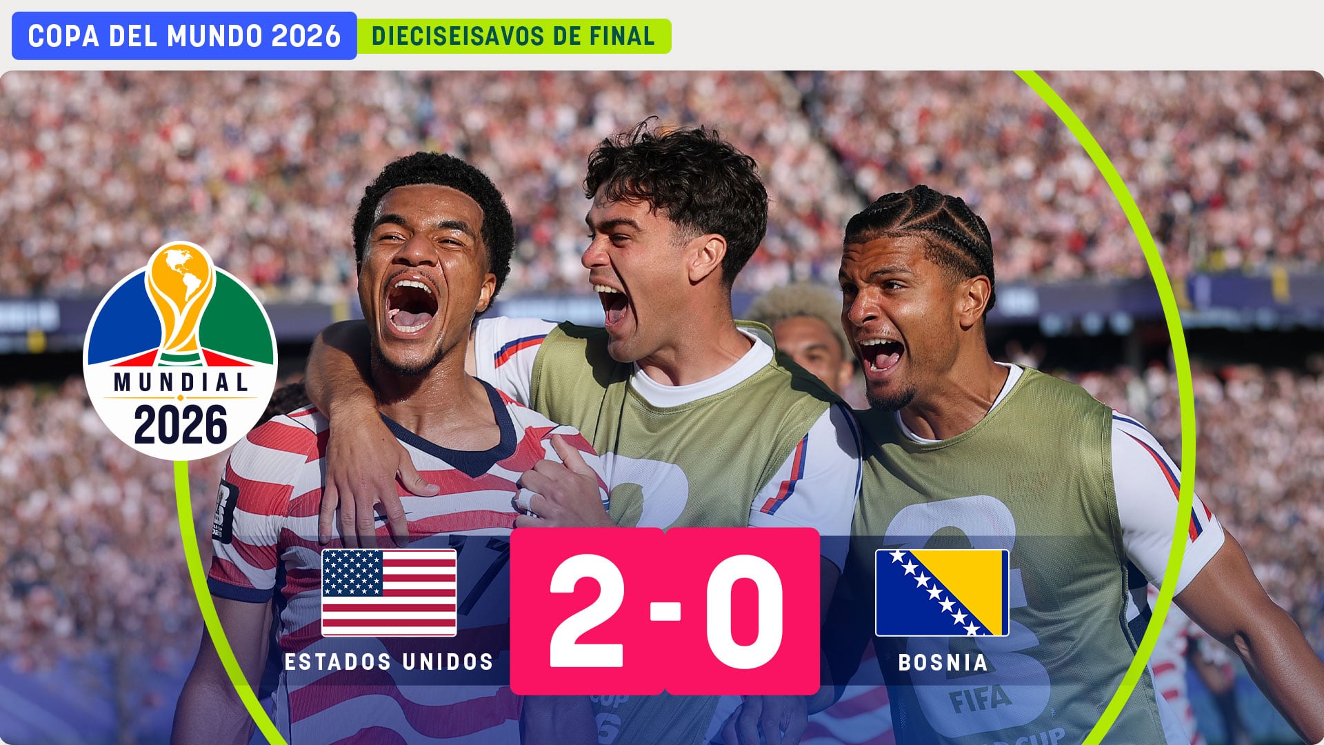 Imparable Estados Unidos: resiste con diez y se gusta ante Bosnia para avanzar a octavos