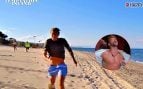 Gabriele, concursante de La isla de las tentaciones en Italia, junto a una imagen de Montoya (Mediaset).