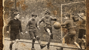 Niños jugando en la posguerra española