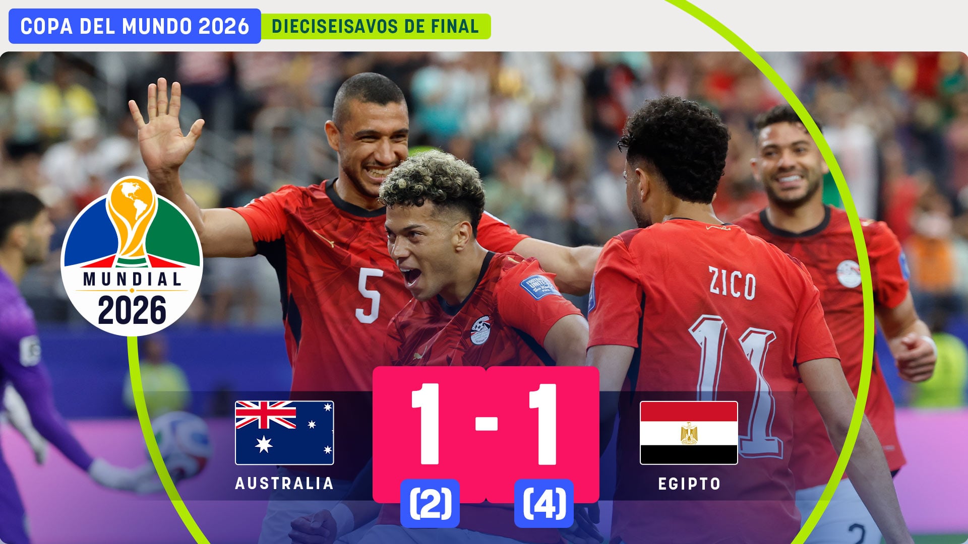 Egipto le gana a Australia una partida de ajedrez en los penaltis y ya espera a Argentina en octavos