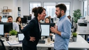 Dos personas en la oficina
