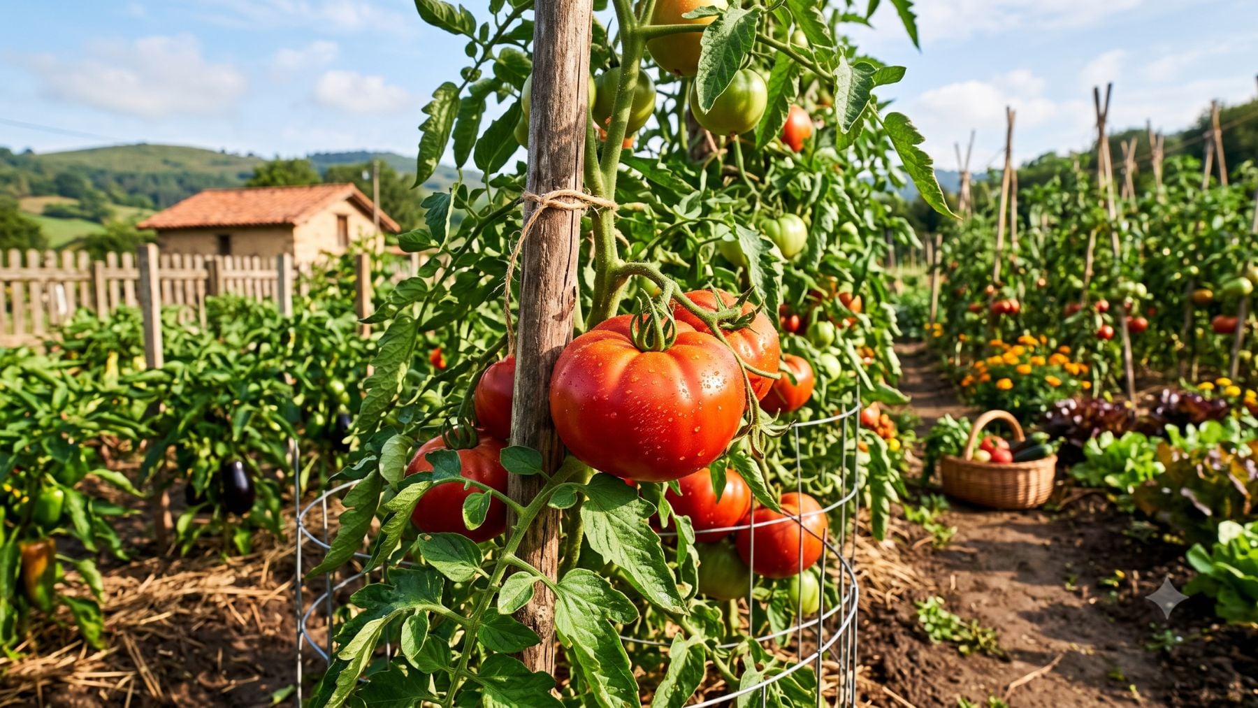 Imagen de la planta del tomate. Imagen generada por IA.