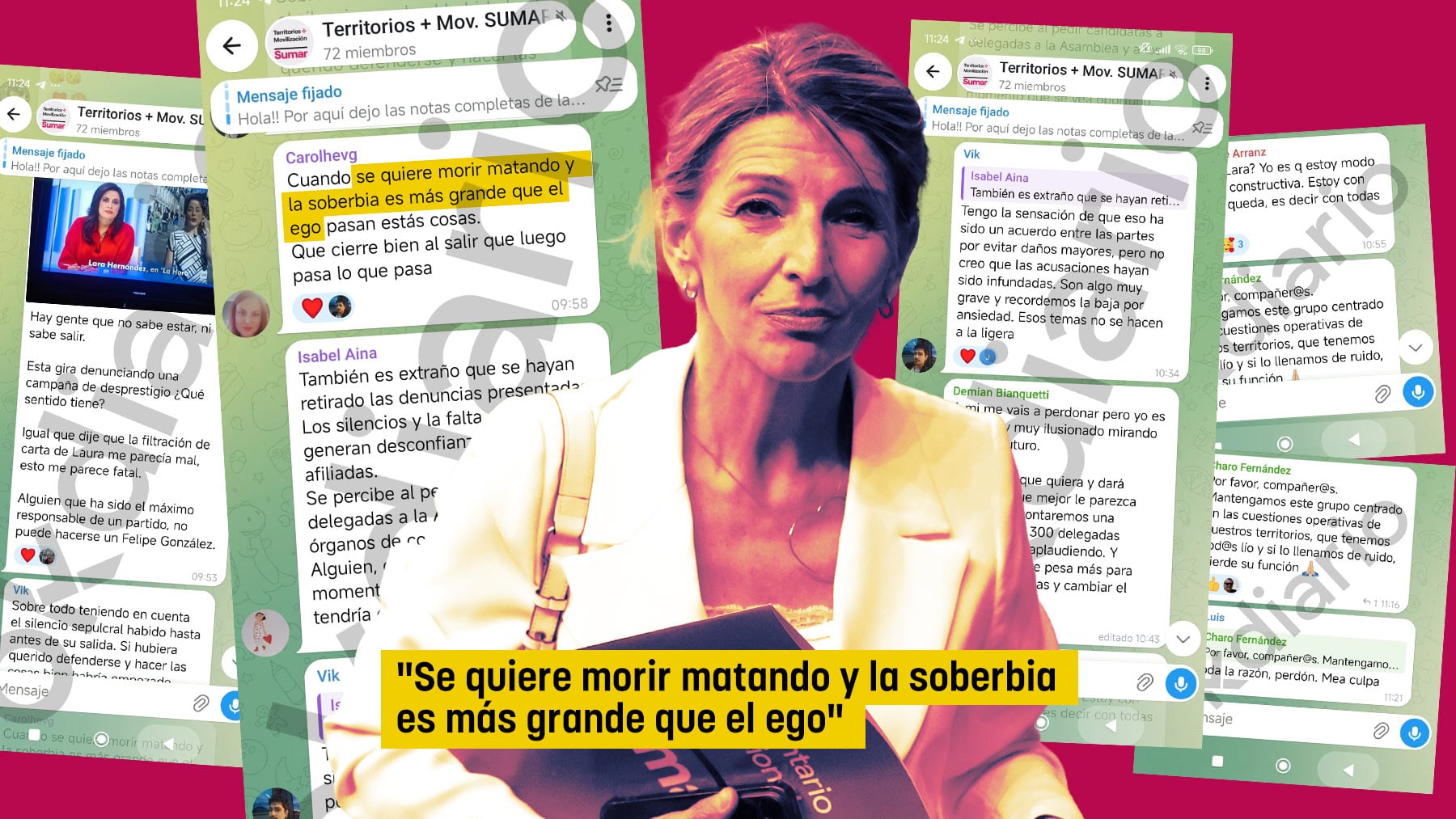 Los chats internos de la guerra civil en Sumar: Lara quiere morir matando, su soberbia es más grande que su ego