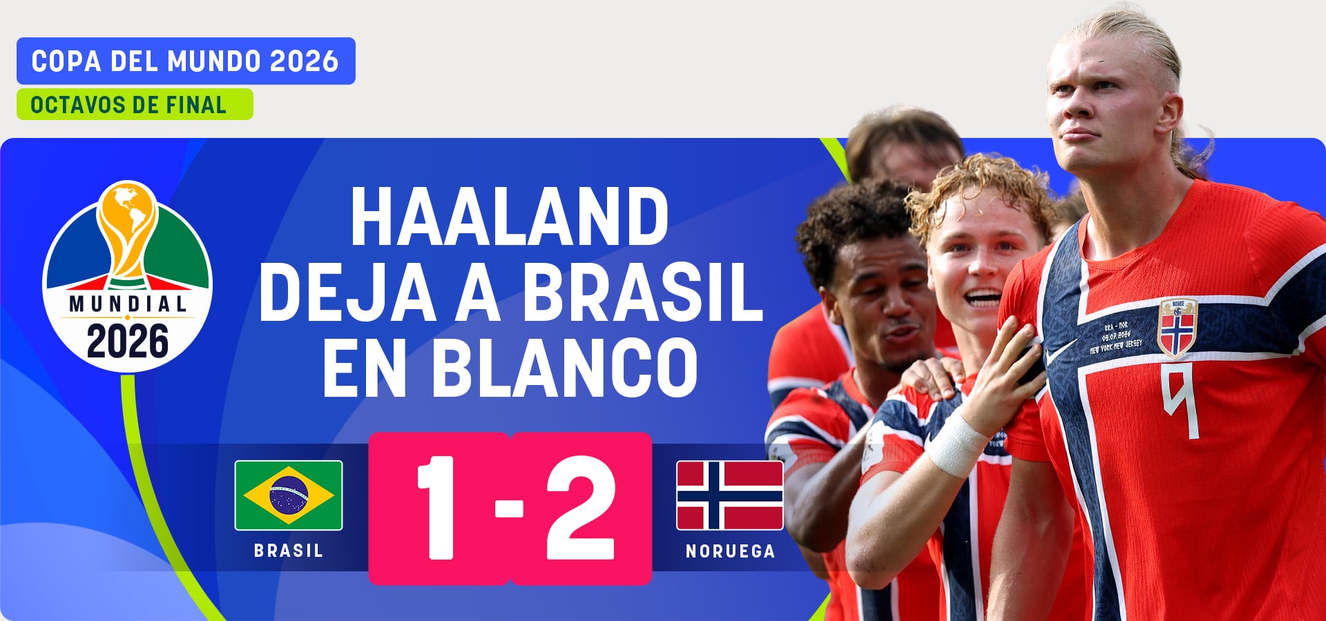 Haaland deja a Brasil en blanco
