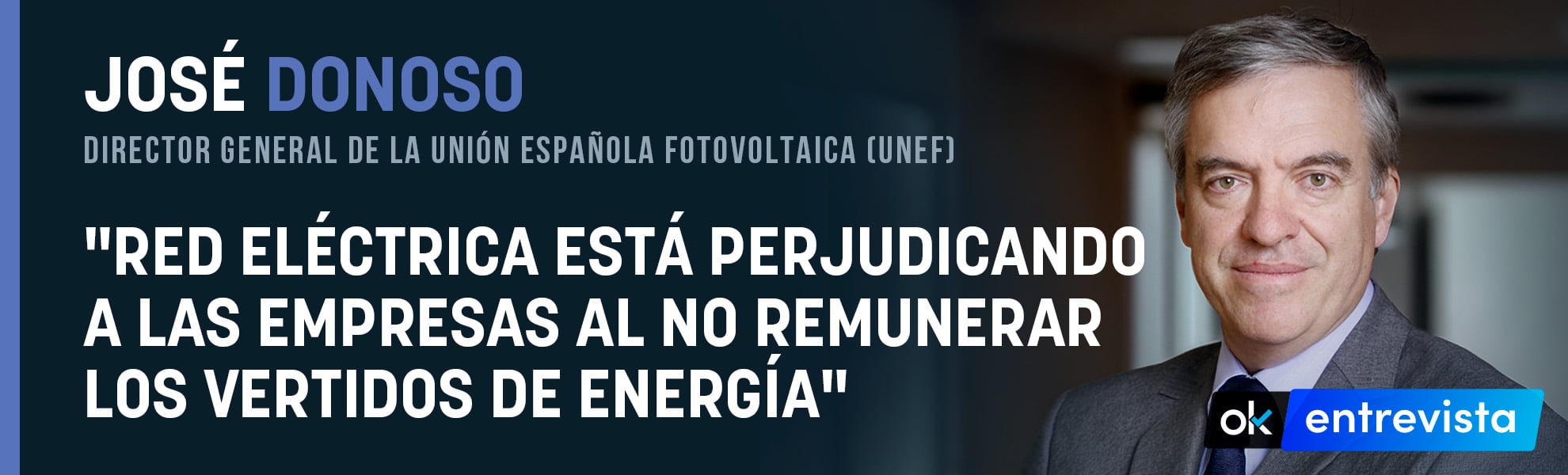 Donoso (UNEF) exige remunerar los vertidos de energía: Red Eléctrica está perjudicando a las empresas