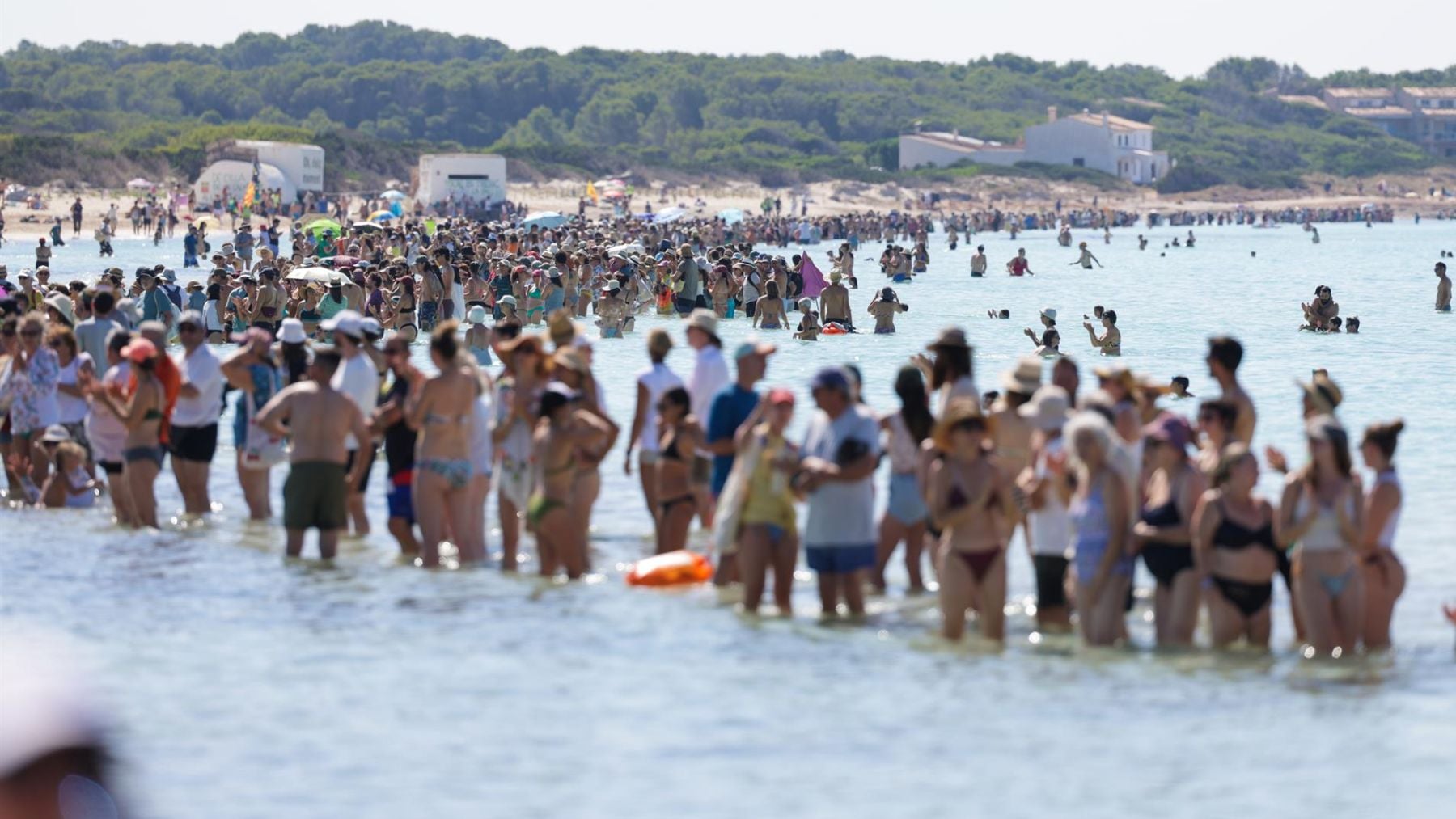 Más de 1.000 personas forman una cadena humana para protestar contra el bulo de la desprotección de Es Trenc