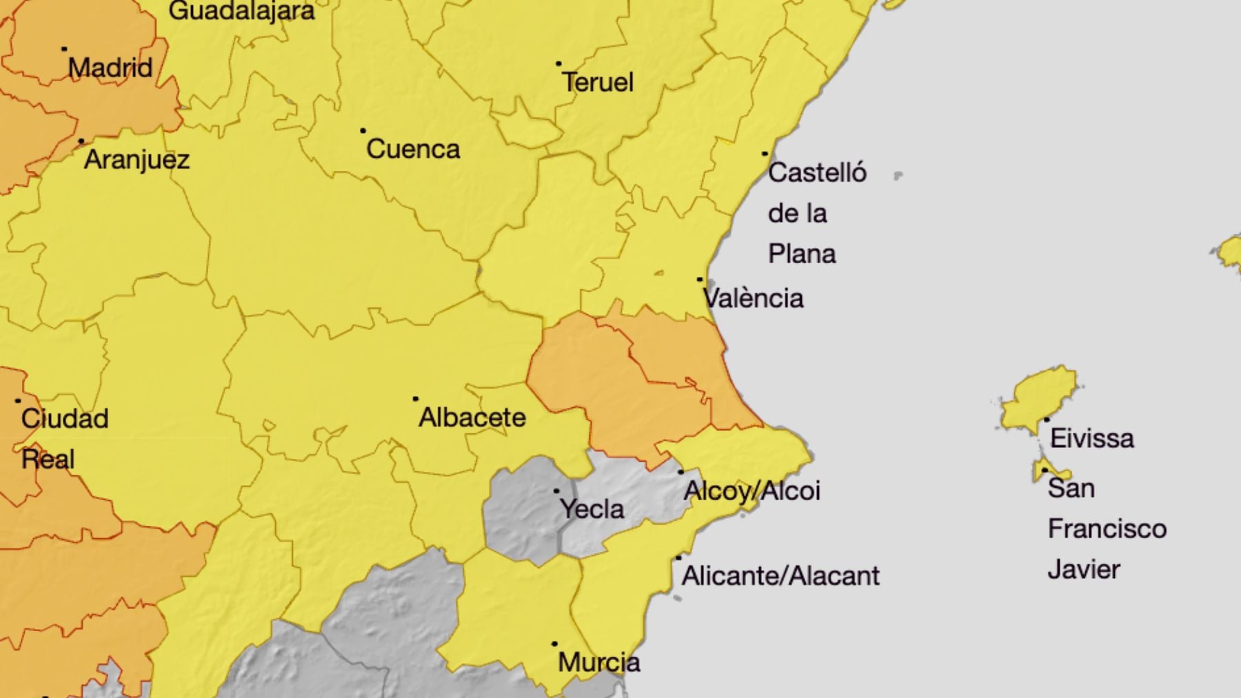 Peligro importante: la AEMET pone a la Comunidad Valenciana en alerta naranja por temperaturas de 40 grados