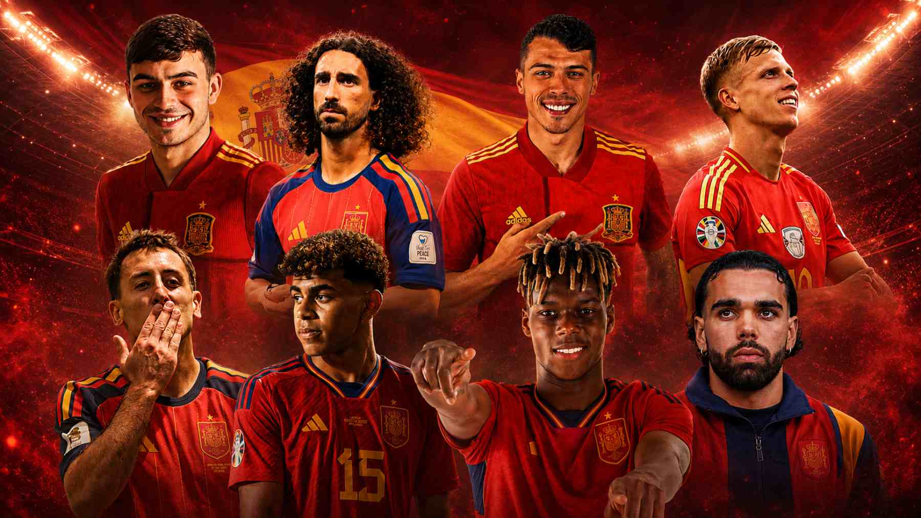 Los jugadores de la Selección Española. (Foto: IA)