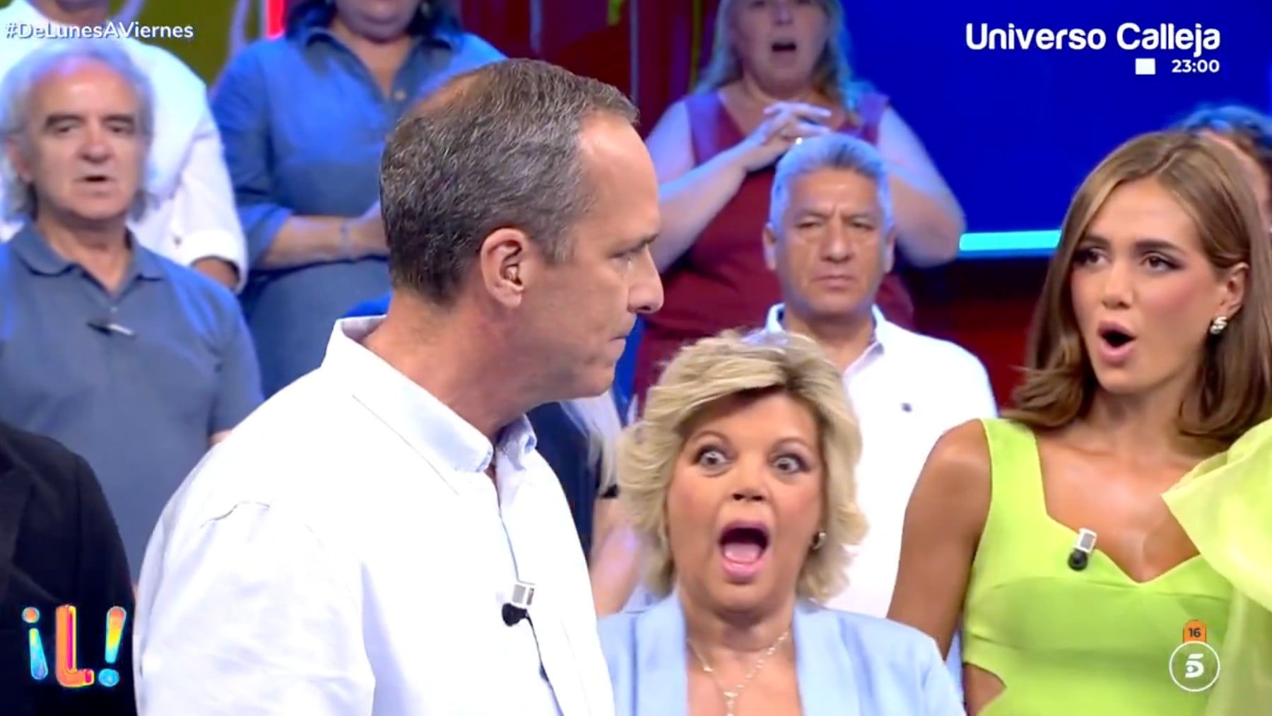 Santi Acosta, Terelu Campos y Maica Benedicto en ‘De lunes a viernes’ (Telecinco).