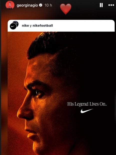 El mensaje de apoyo de Georgina a Ronaldo. (Foto: Redes Sociales)
