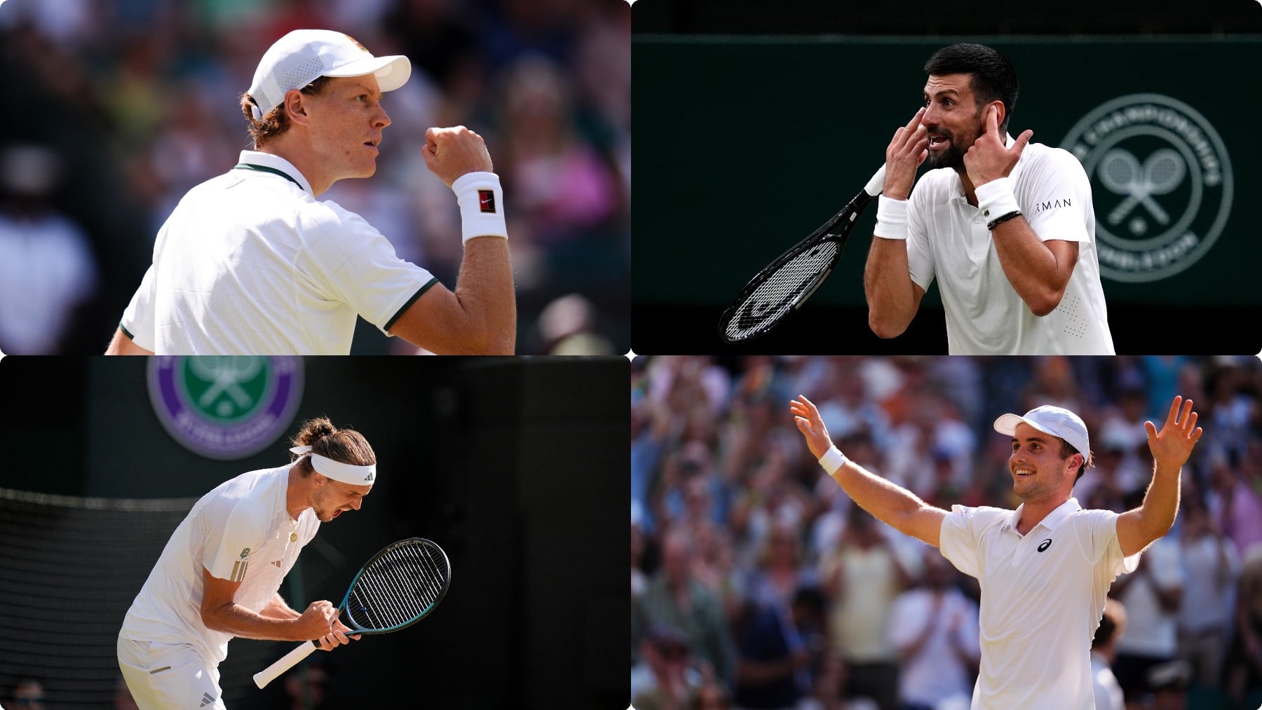 Así quedan las semifinales de Wimbledon 2026: Sinner-Djokovic y Zverev-Fray