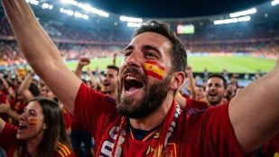 Celebración de un gol de España (Adobe)