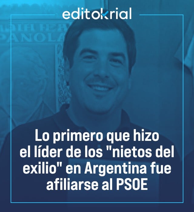 Lo primero que hizo el líder de los nietos del exilio en Argentina fue afiliarse al PSOE