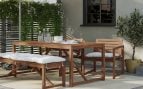 Conjunto de mesa, sillas y banco Nammaro