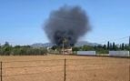 Un incendio de rastrojos en el Camí dels Reis obliga a cortar el servicio de metro en Palma