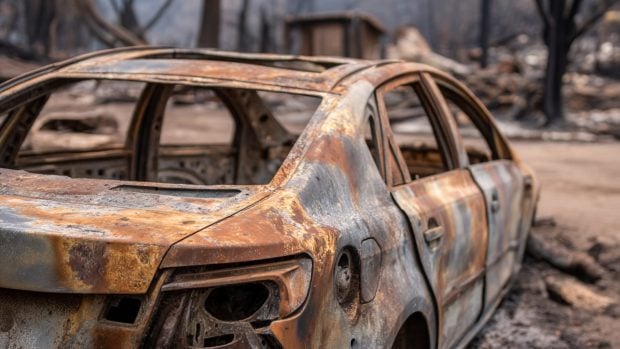coche incendiado