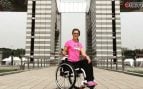 Eva Moral durante la Maratón de Seúl (Web de Eva Moral).