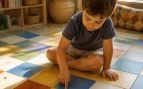 Niños que contaban baldosas