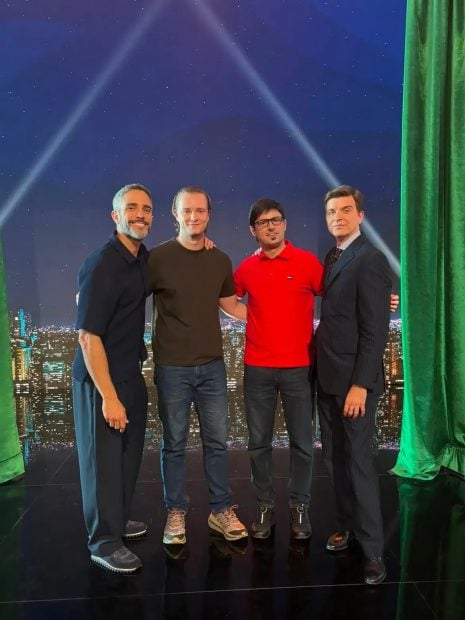 Roberto Leal, Manu Pascual, Mois&eacute;s Laguardia y Marc Gir&oacute; en el plat&oacute; de Cara al show (Instagram).