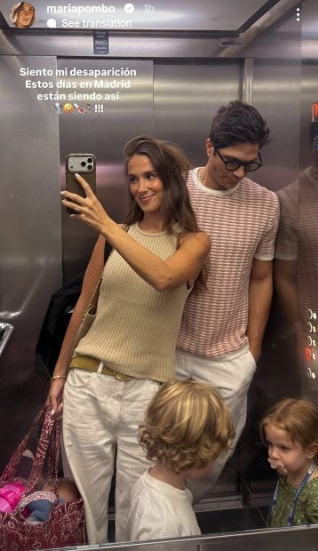 Mar&iacute;a Pombo en sus historias de Instagram.