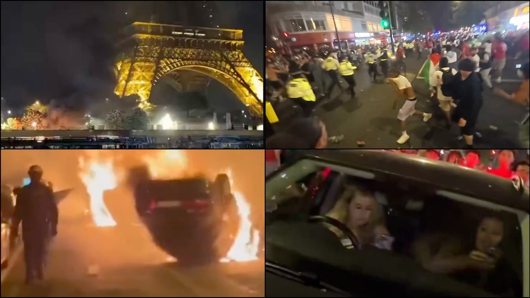 Marroquíes desatan el caos en Londres y París tras caer del Mundial: incendios, peleas y agresiones a mujeres