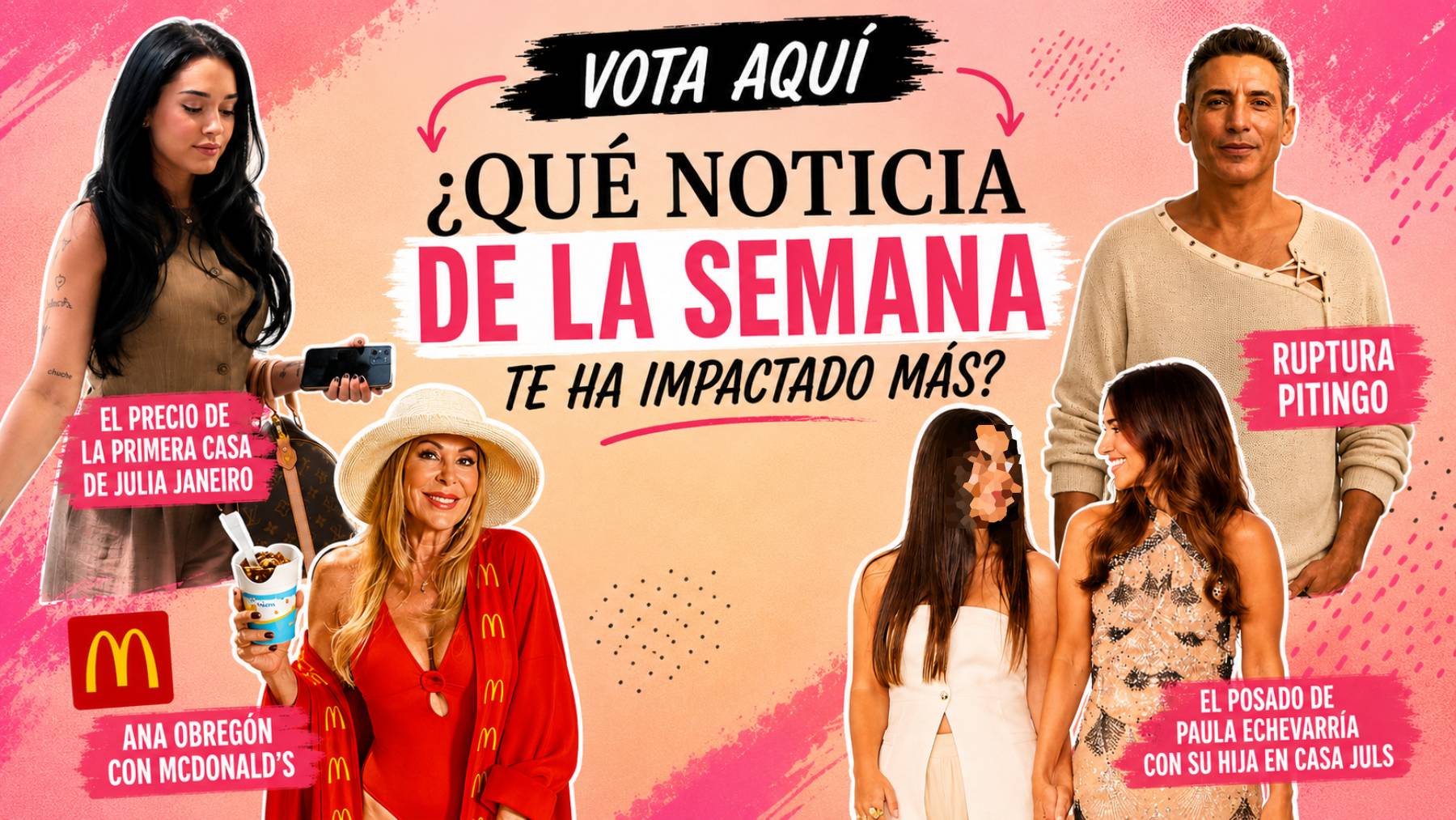 Julia Janeiro, Ana Obregón, Paula Echevarría, Pitingo. (Foto: Europa Press, RRSS, IA)