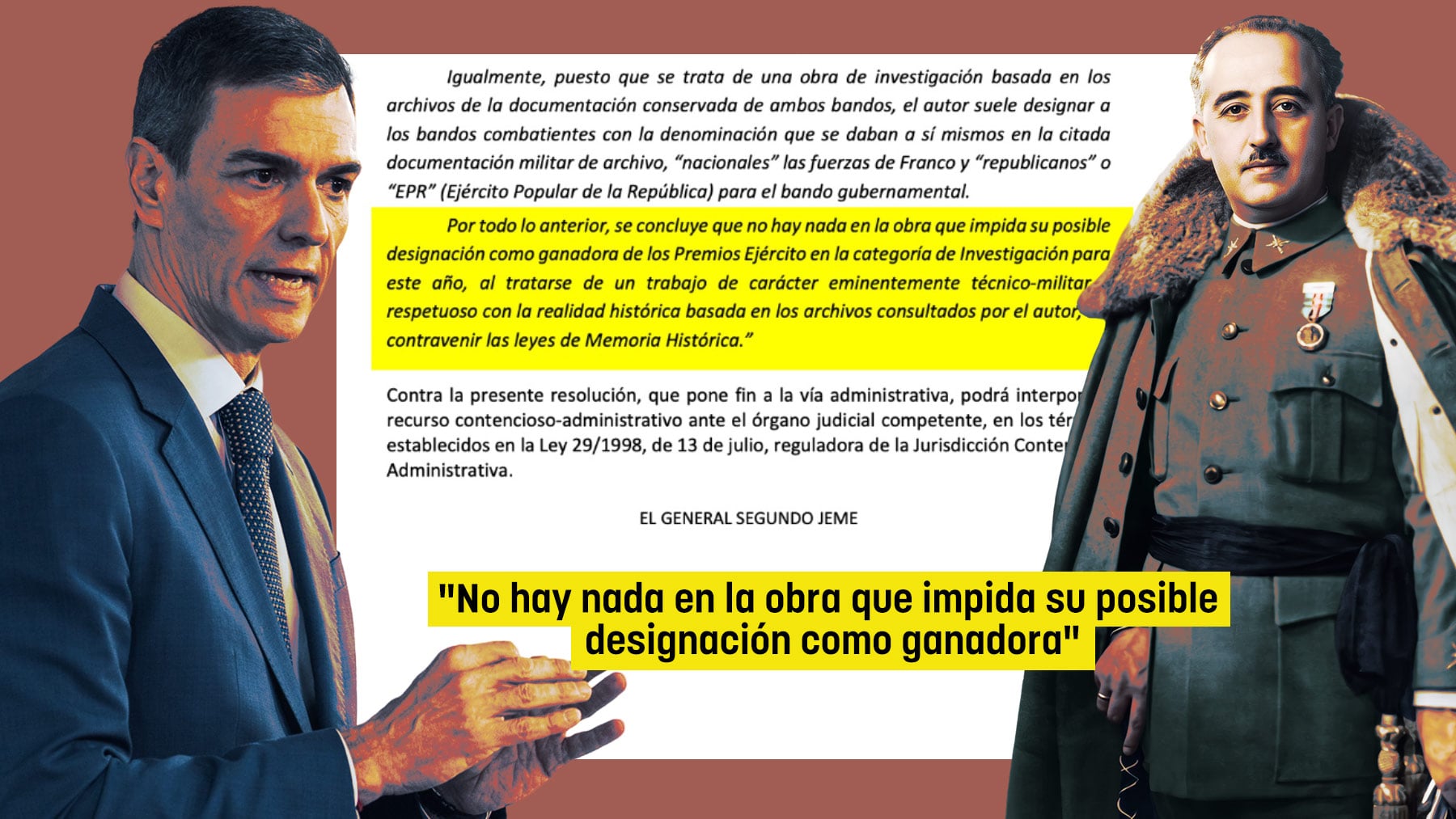 Un informe oculto del Ejército ve respetuosa la obra que censuró el Gobierno por llamar Generalísimo a Franco