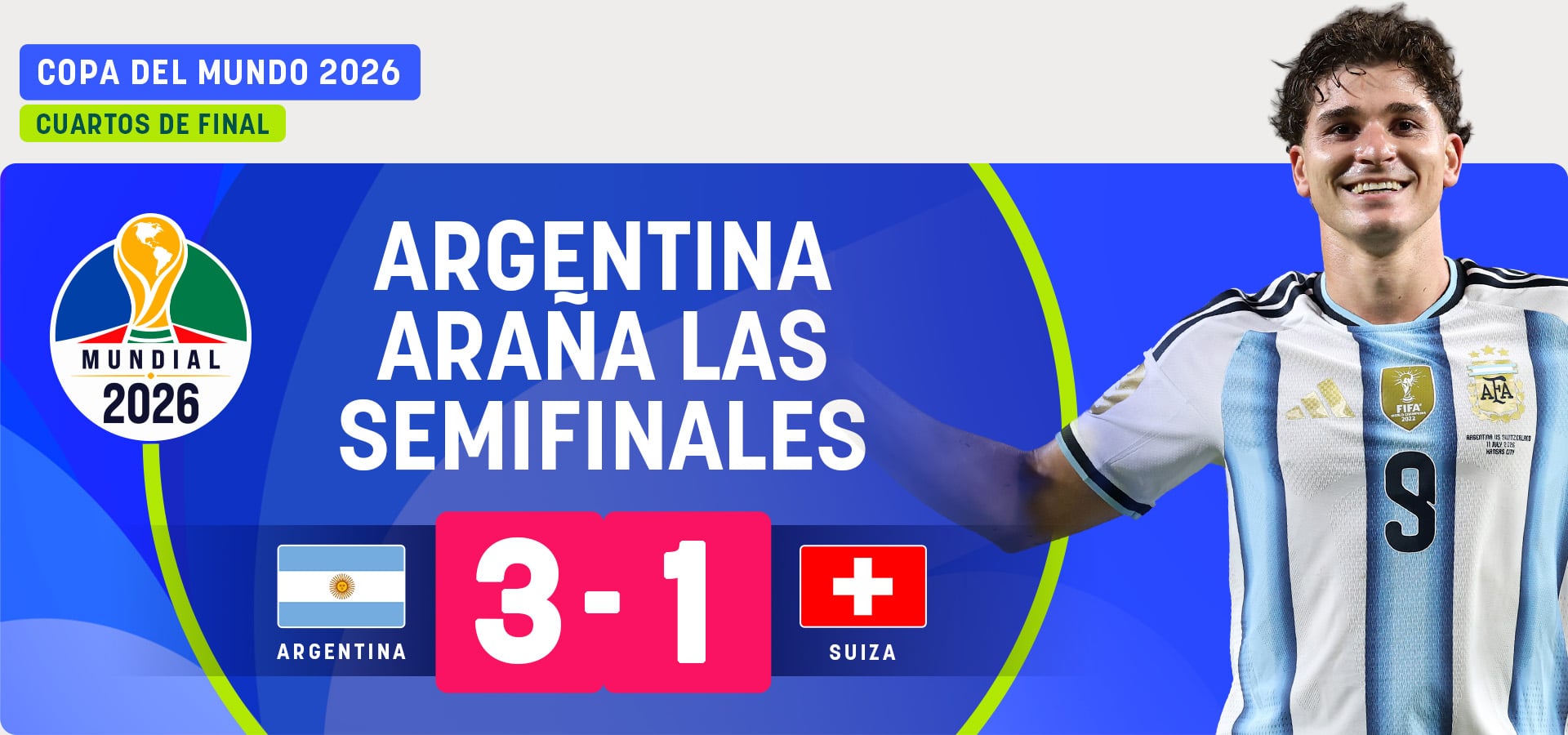 Argentina araña las semifinales en una prórroga agónica contra Suiza