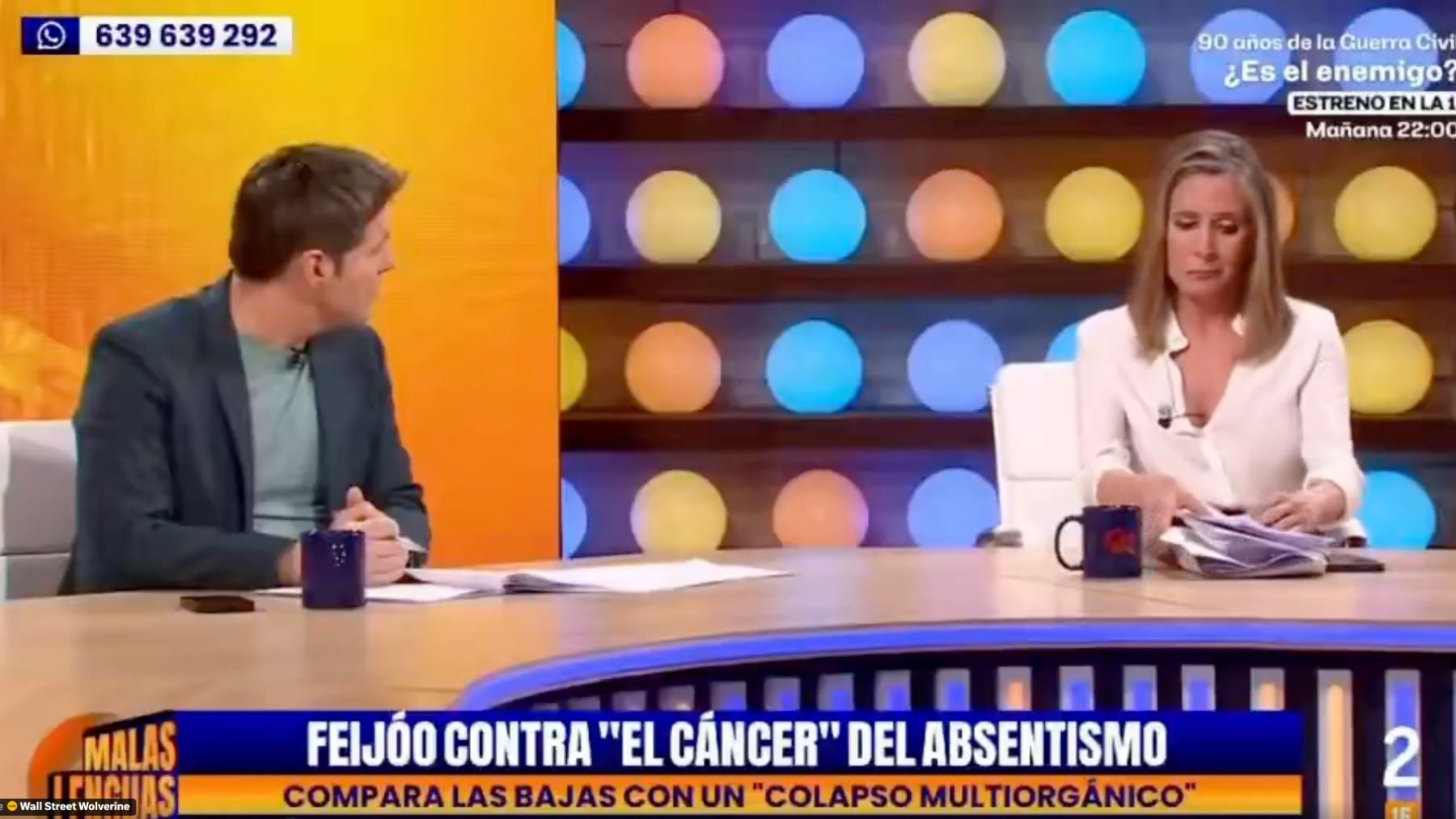 El momento en el que Marta Gómez Montero abandona el plató.