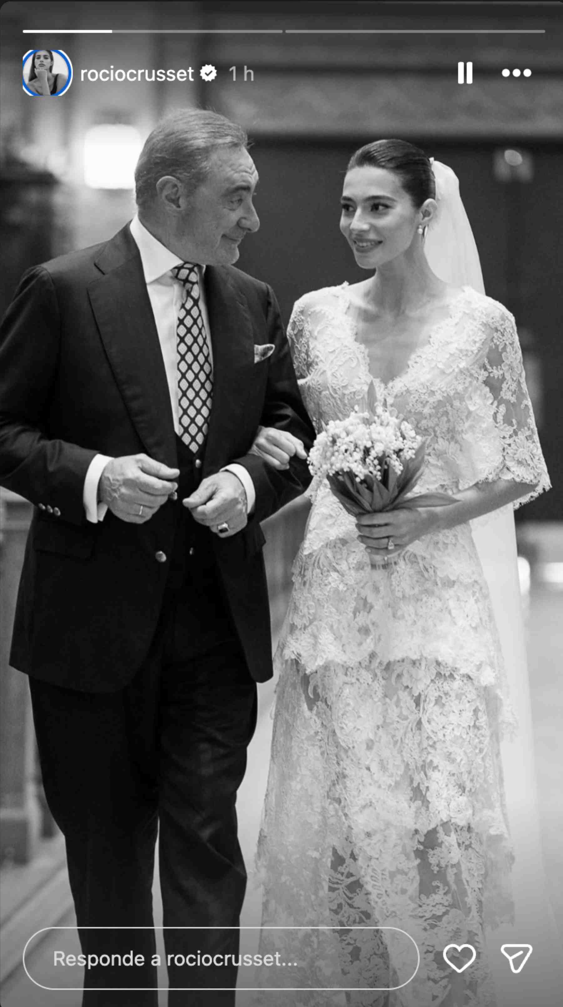 Rocío Crusset junto a su padre en el día de su boda. (Foto: @rociocrusset)