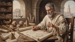 Euclides. Imagen generada con IA.