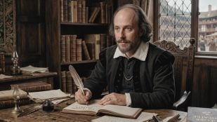 William Shakespeare. Imagen generada con IA.