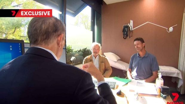 Sam Neill durante su última entrevista en televisión (7News).
