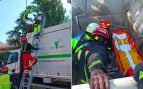 mujer, sin techo, reciclaje, rescate, bomberos, camión, Rivas Vaciamadrid, Madrid