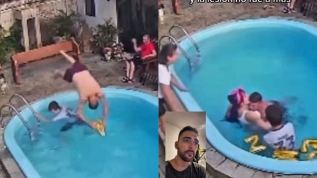 Montaje de imágenes del accidente de Ander Arteagabeitia (Instagram).