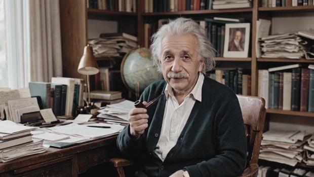 Albert Einstein. Imagen generada por IA.