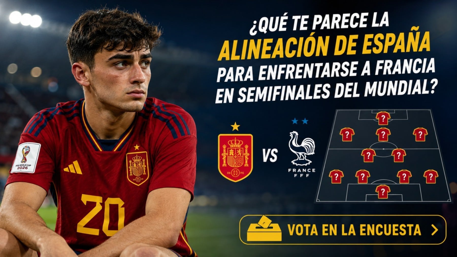 Pedri suplente: ¿Qué te parece la alineación de España para enfrentarse a Francia en semifinales del Mundial? ¡Vota en nuestra encuesta!
