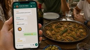 Un mensaje con el emoji de la paella