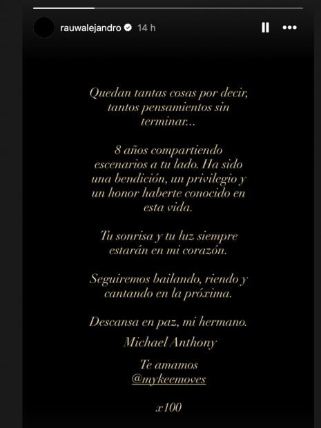 El comunicado de Rauw Alejandro. (Foto: Redes Sociales)